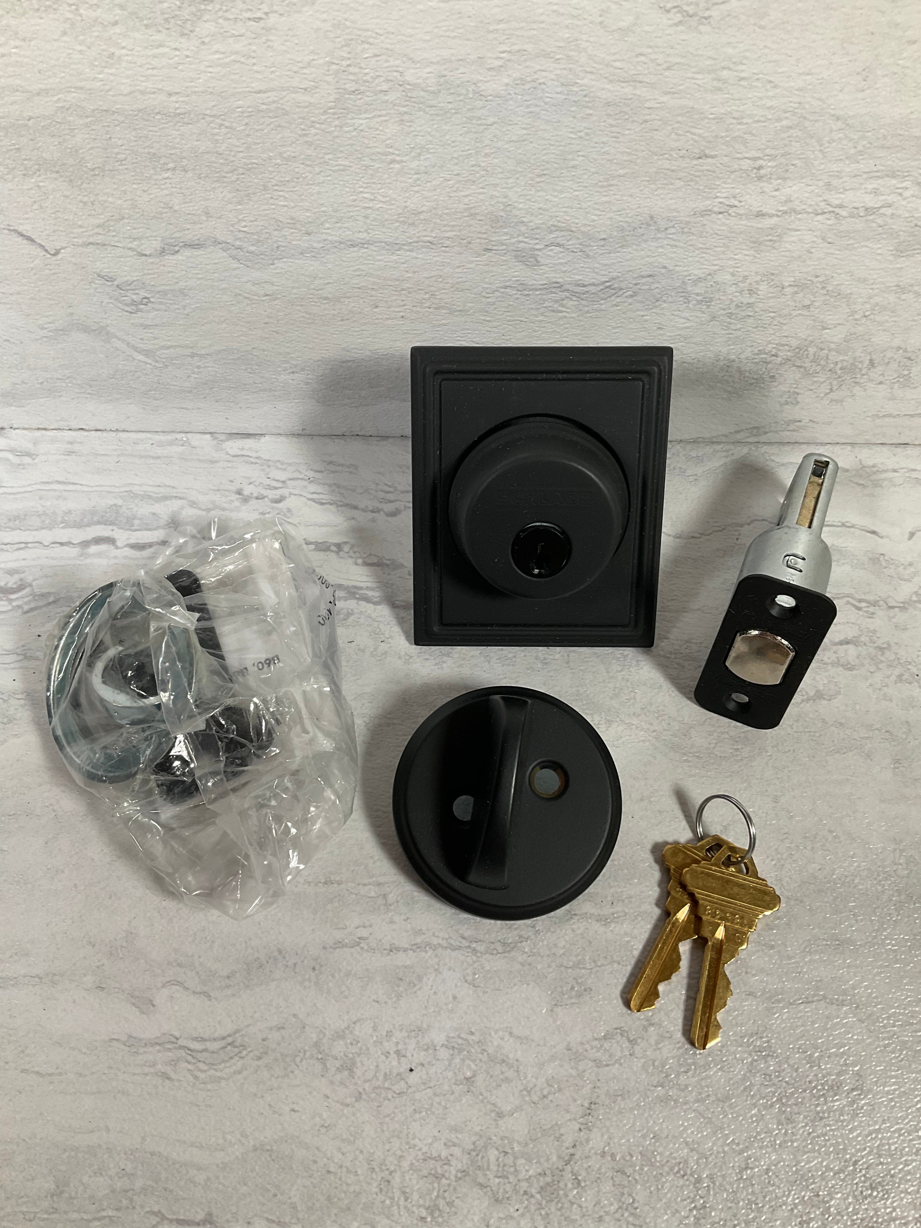 SCHLAGE Single Cylinder Deadbolt with Addison Trim, Matte Black (B60 N ADD 622) (6972822519991)
